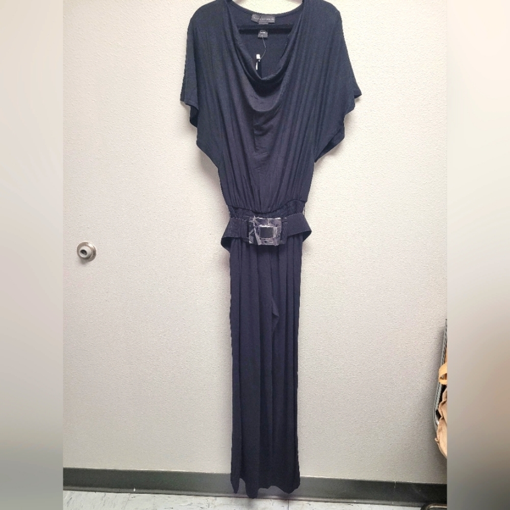 NWT Grace Elements Black Jumpsuit Slouchy‎ Top Flowiy Sleeves Size Small